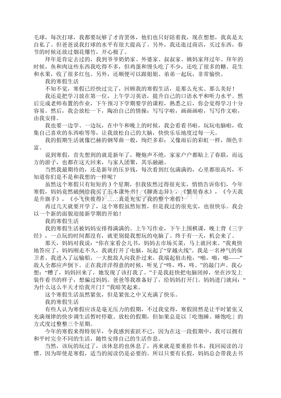 我的寒假生活作文500字400字300字200字Word文件下载.docx_第2页