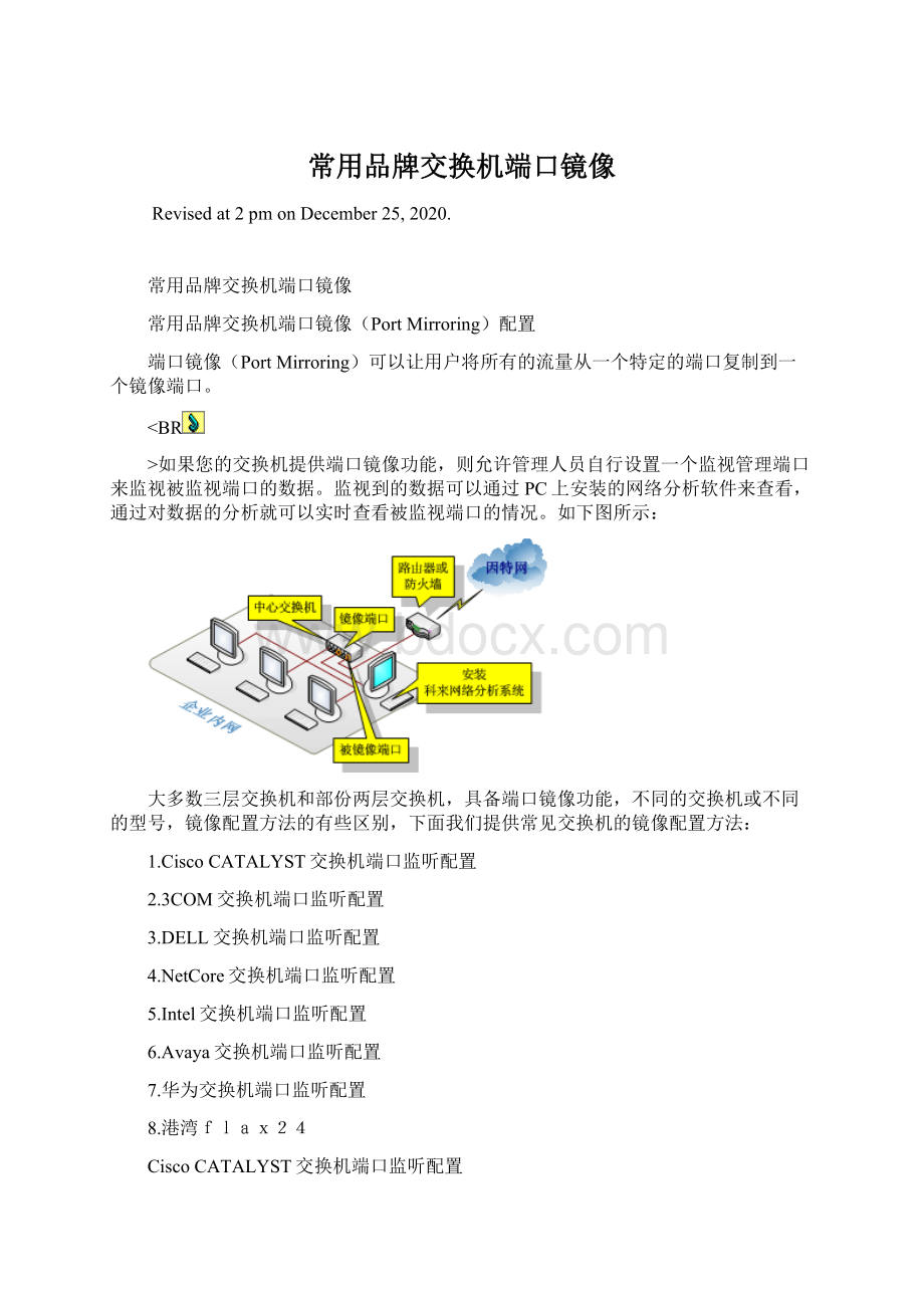 常用品牌交换机端口镜像Word格式.docx_第1页