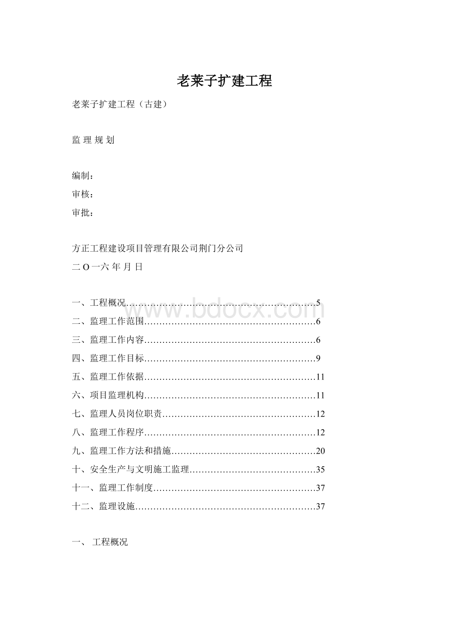 老莱子扩建工程Word格式.docx