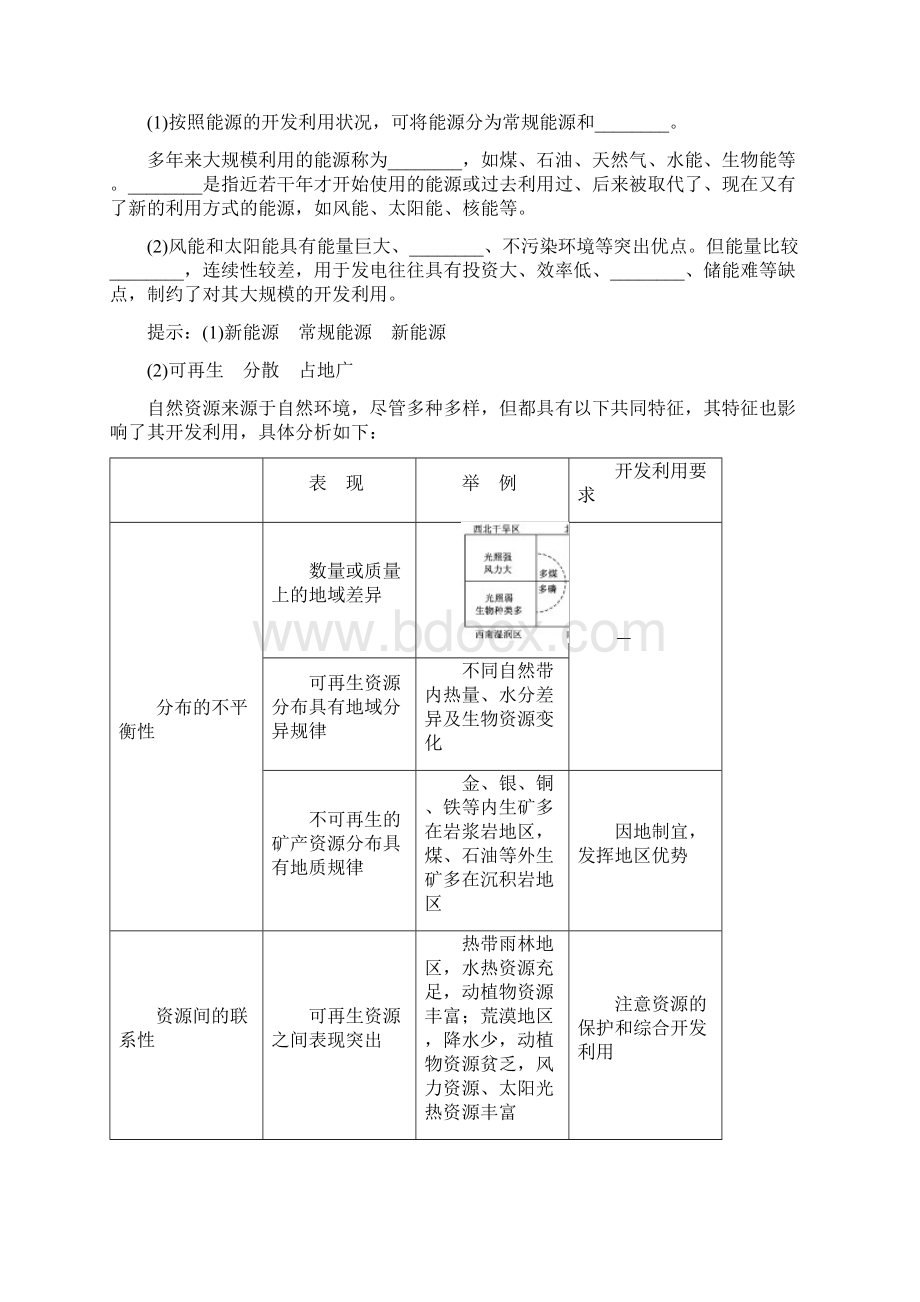 高中地理 第四单元 从人地关系看资源与环境 第一节 自然资源与人类习题 鲁教版必修1Word文档下载推荐.docx_第3页