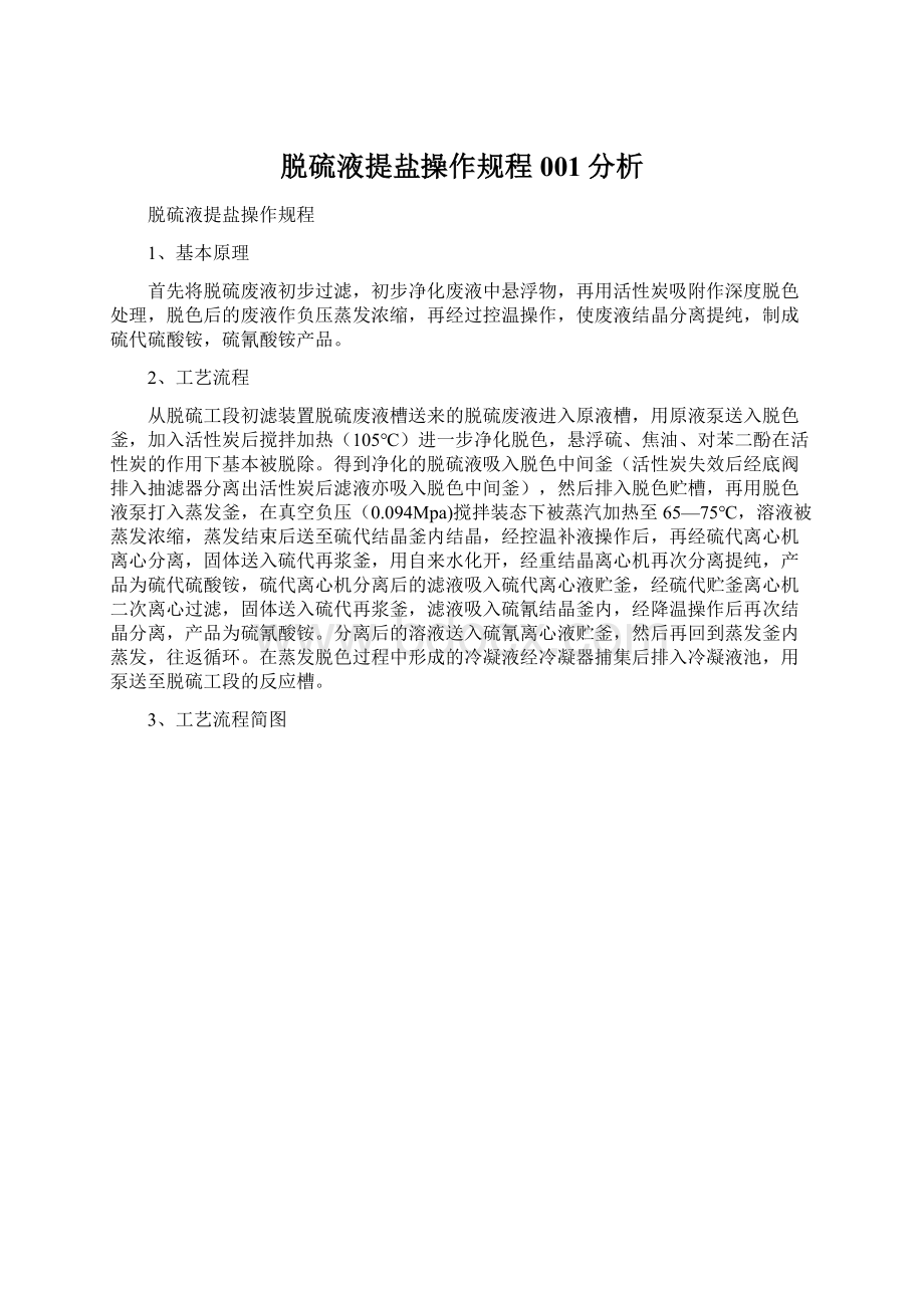 脱硫液提盐操作规程001分析Word文档下载推荐.docx