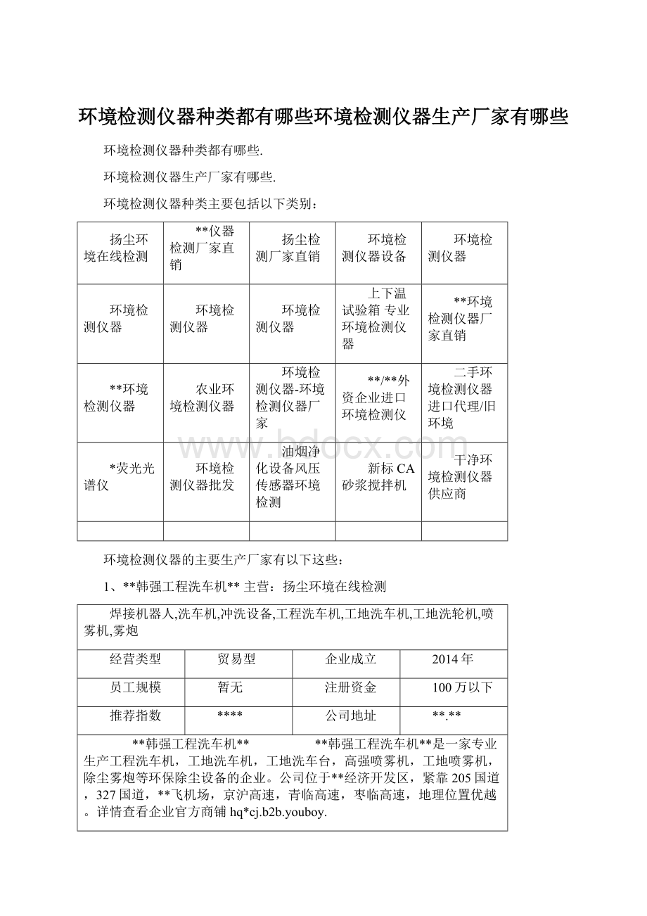 环境检测仪器种类都有哪些环境检测仪器生产厂家有哪些.docx