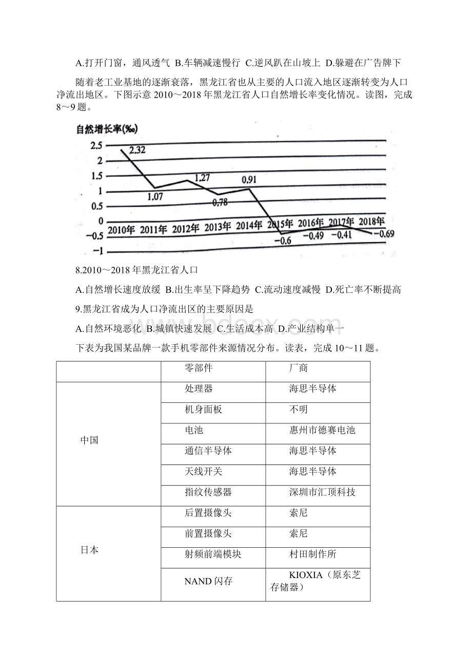 广西河池市学年高二下学期期末教学质量检测地理试题含答案Word格式文档下载.docx_第3页