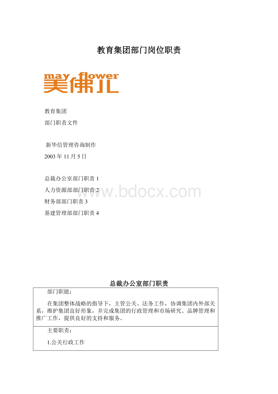 教育集团部门岗位职责.docx_第1页