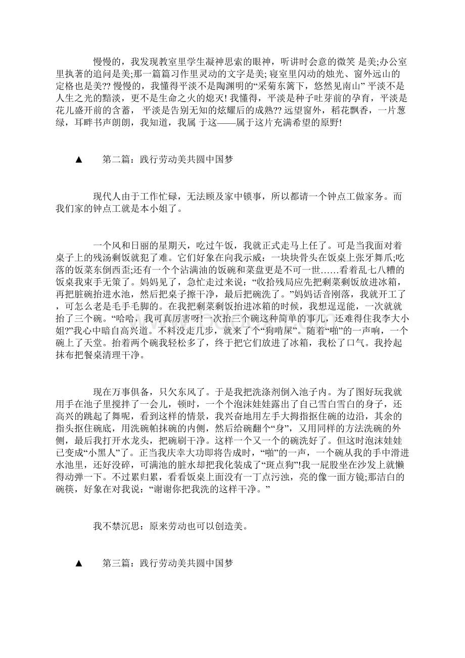 践行劳动美共圆中国梦征文范文Word文档下载推荐.docx_第2页