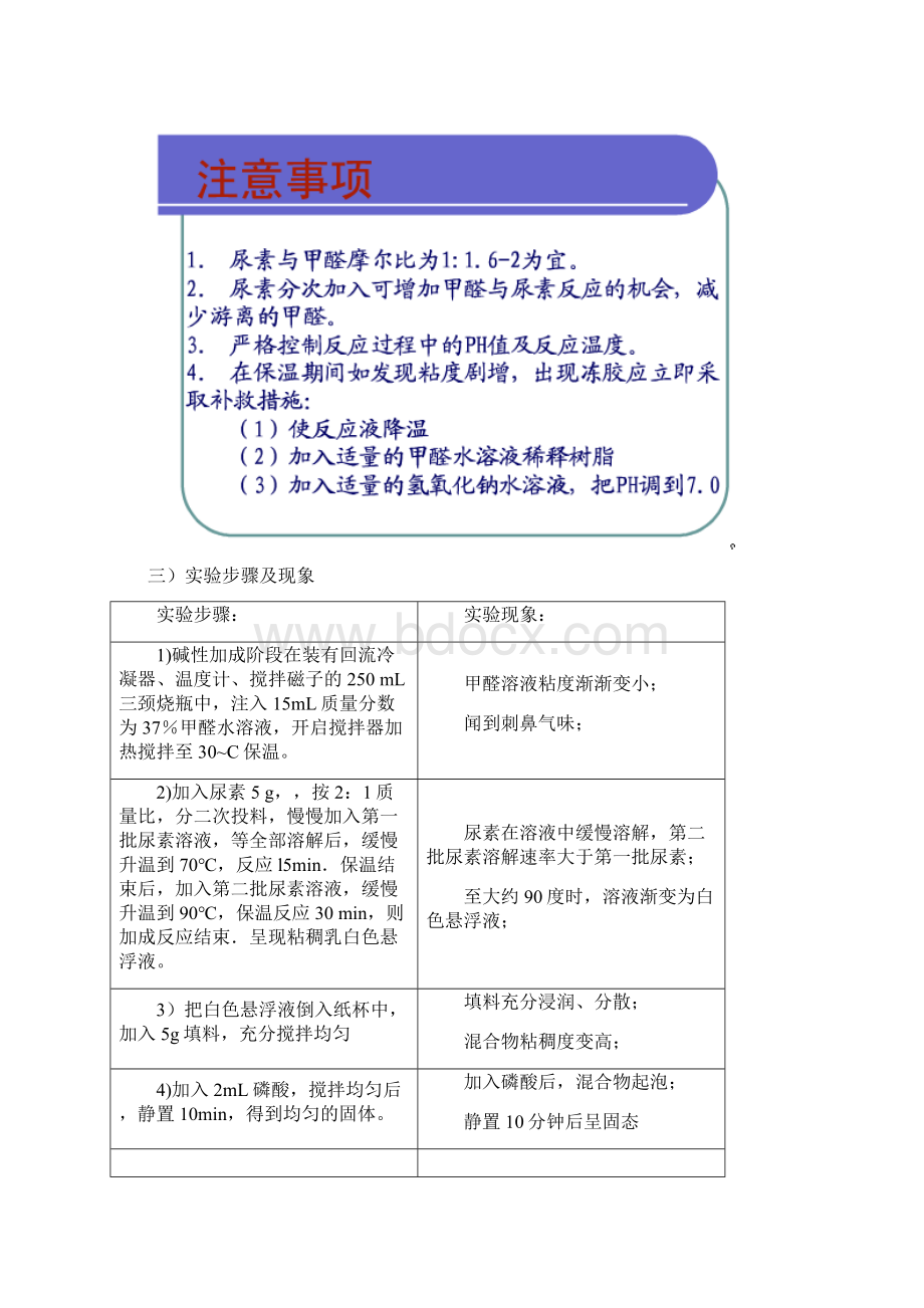 脲醛树脂的合成与应用实验报告.docx_第3页