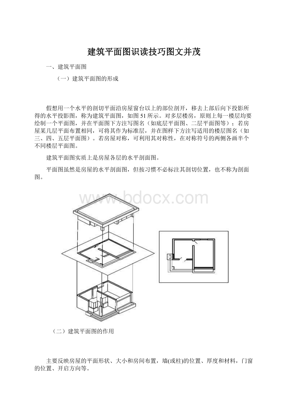 建筑平面图识读技巧图文并茂Word文件下载.docx