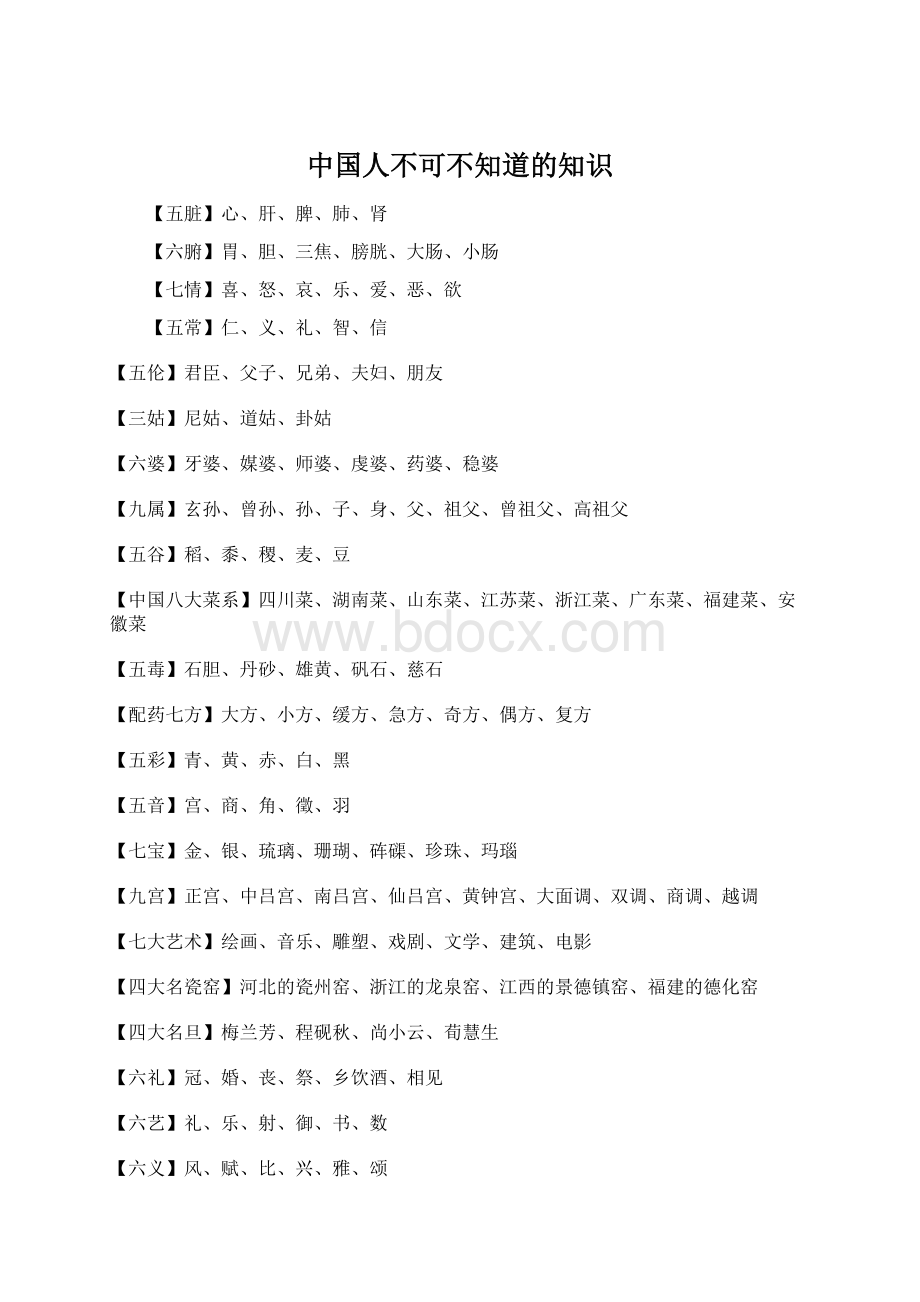 中国人不可不知道的知识Word格式.docx_第1页