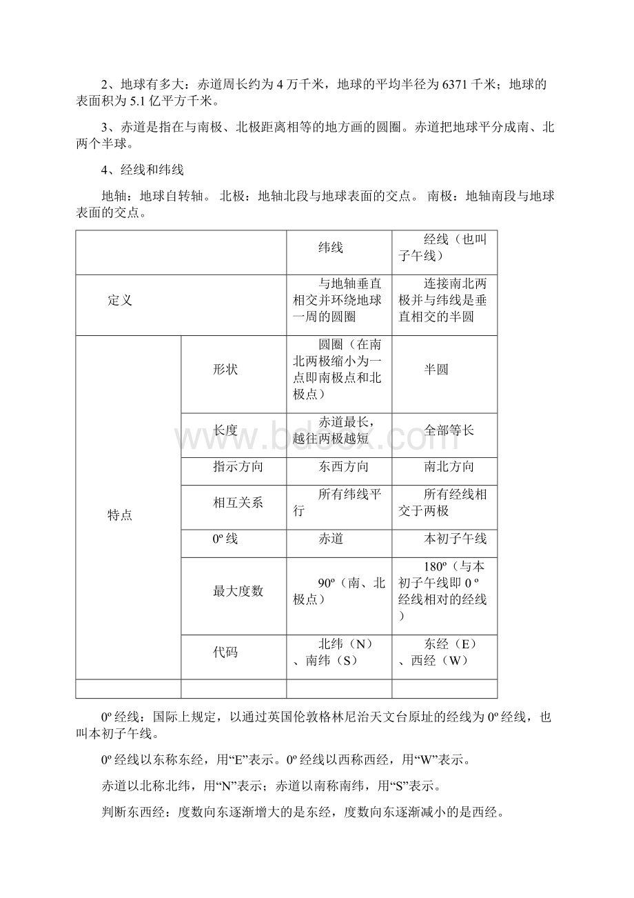 湘教版七年级地理上册知识点复习提纲Word文档格式.docx_第2页