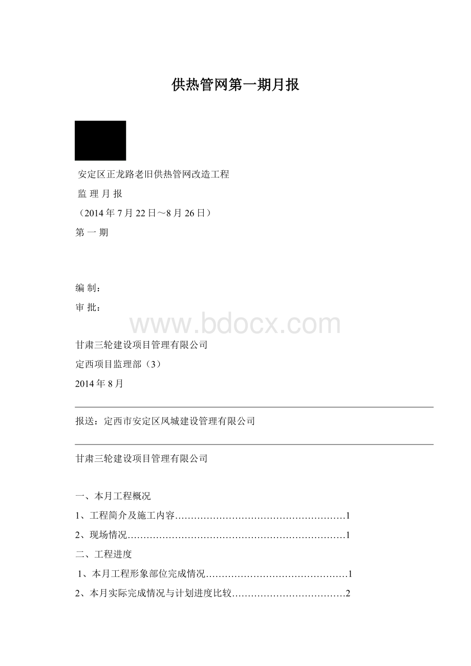 供热管网第一期月报.docx_第1页