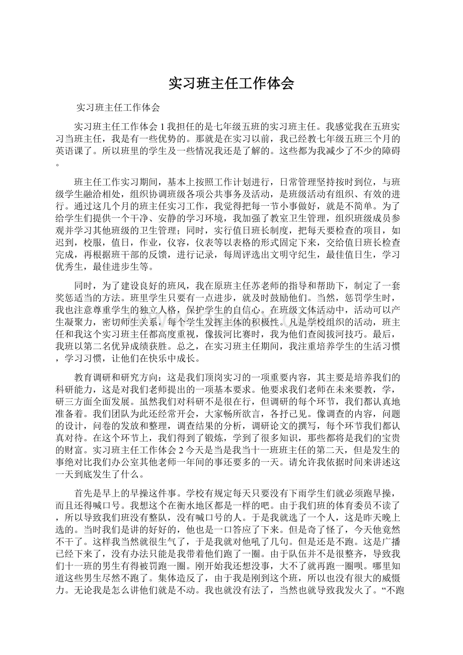 实习班主任工作体会.docx_第1页