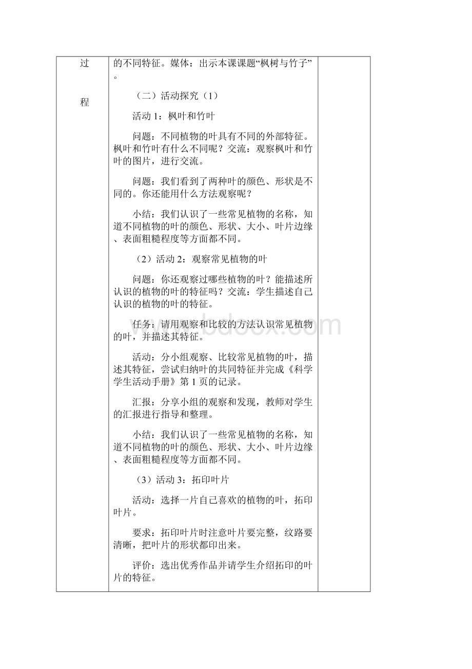 粤教版广东二上科学教案 表格.docx_第2页