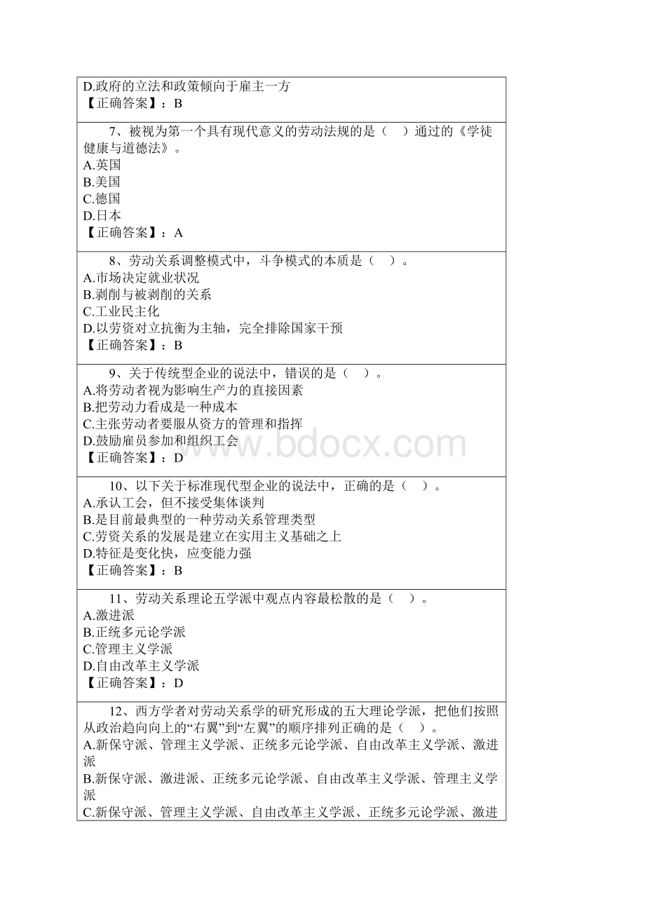 劳动关系学阶段测验②.docx_第2页