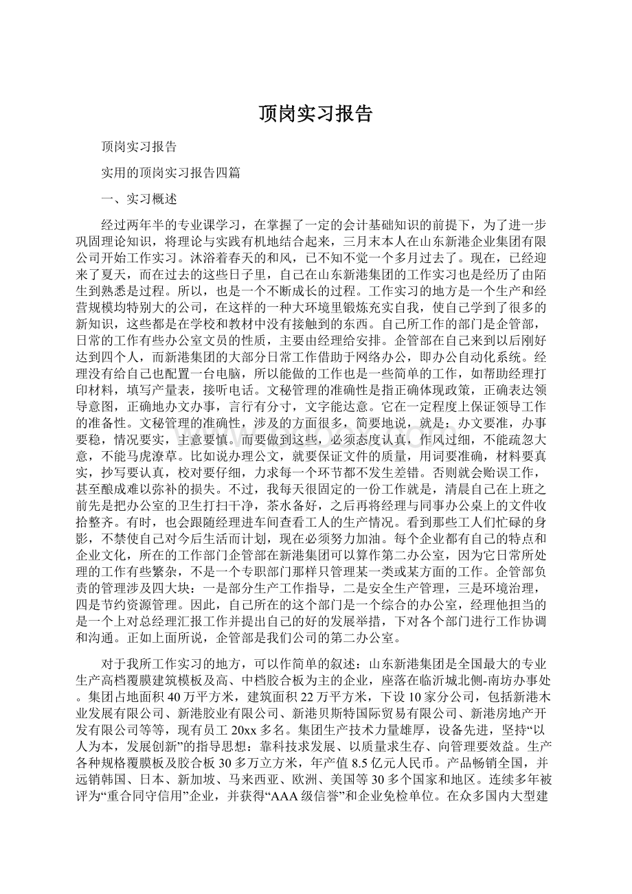 顶岗实习报告.docx