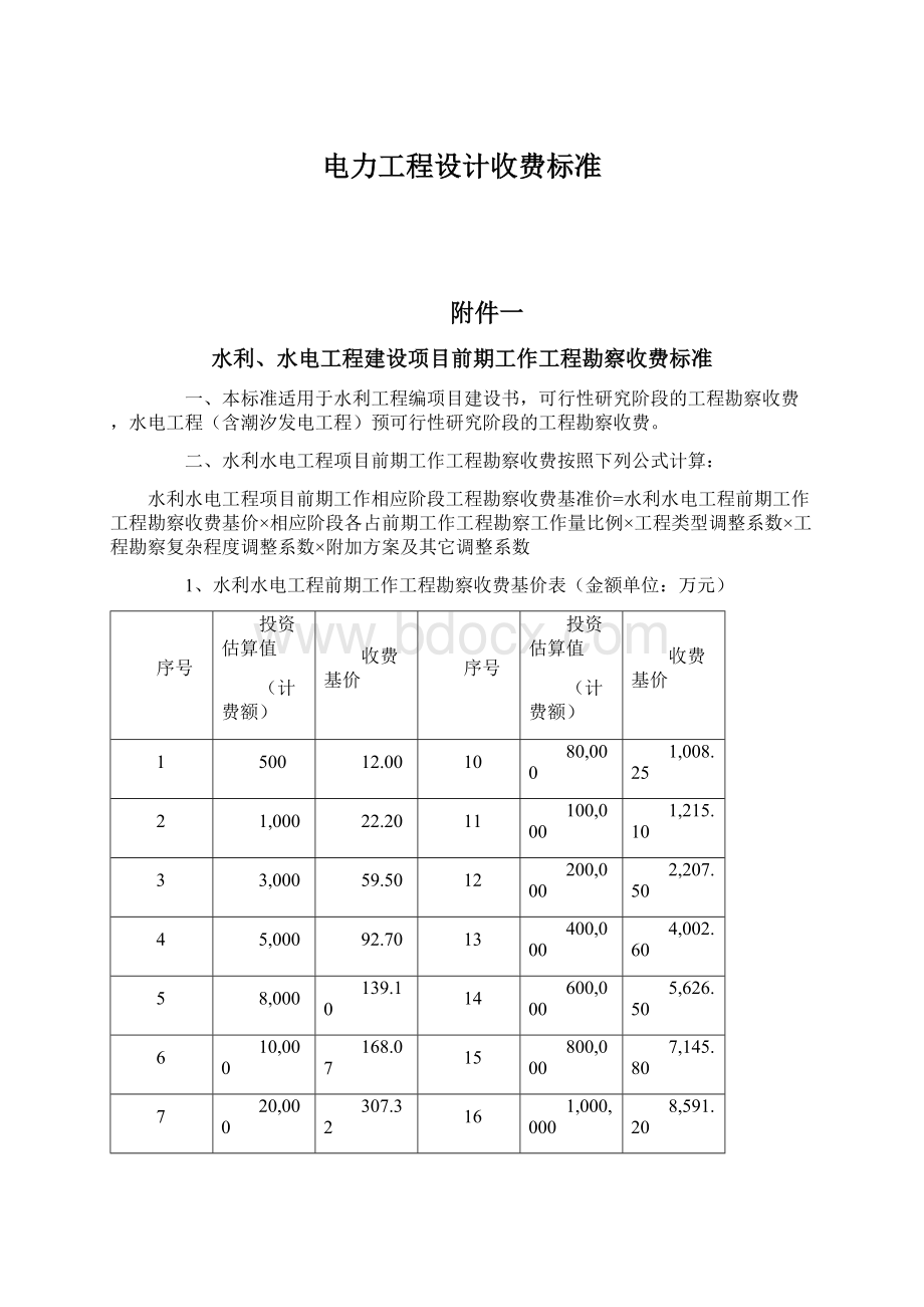 电力工程设计收费标准.docx