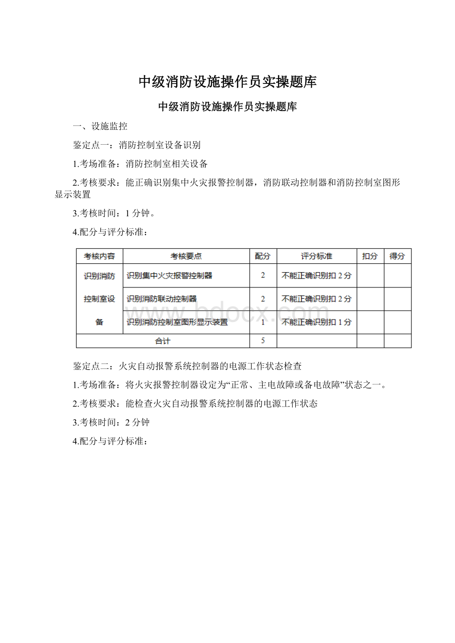 中级消防设施操作员实操题库.docx_第1页