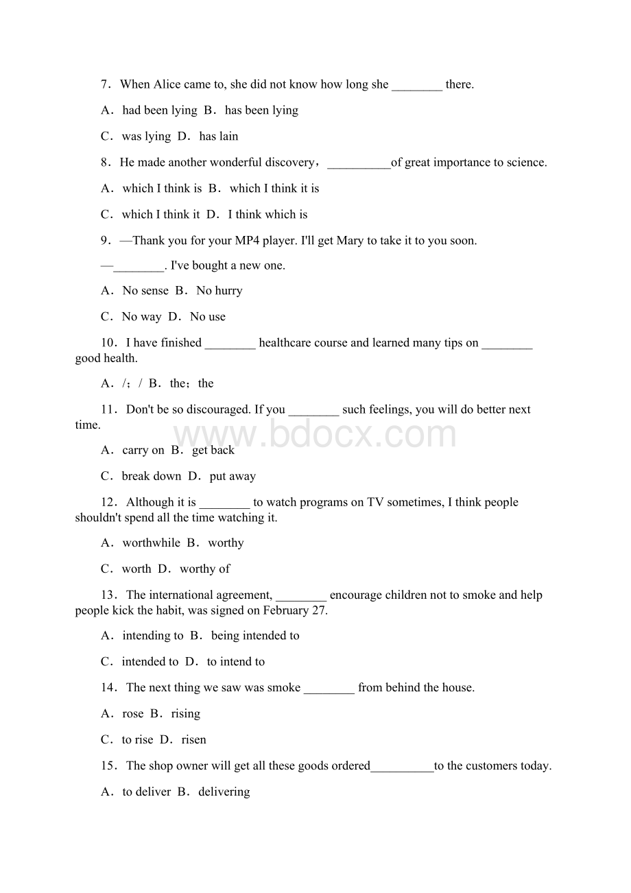 学年高中英语同步测试题6及答案unit1人教新课标必修4.docx_第2页