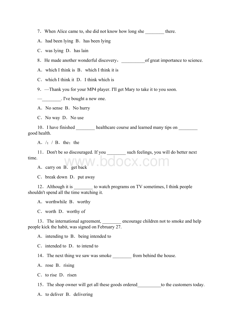 学年高中英语同步测试题6及答案unit1人教新课标必修4Word格式.docx_第2页