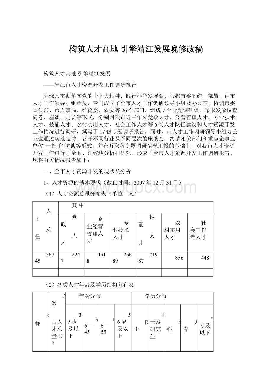 构筑人才高地引擎靖江发展晚修改稿.docx_第1页