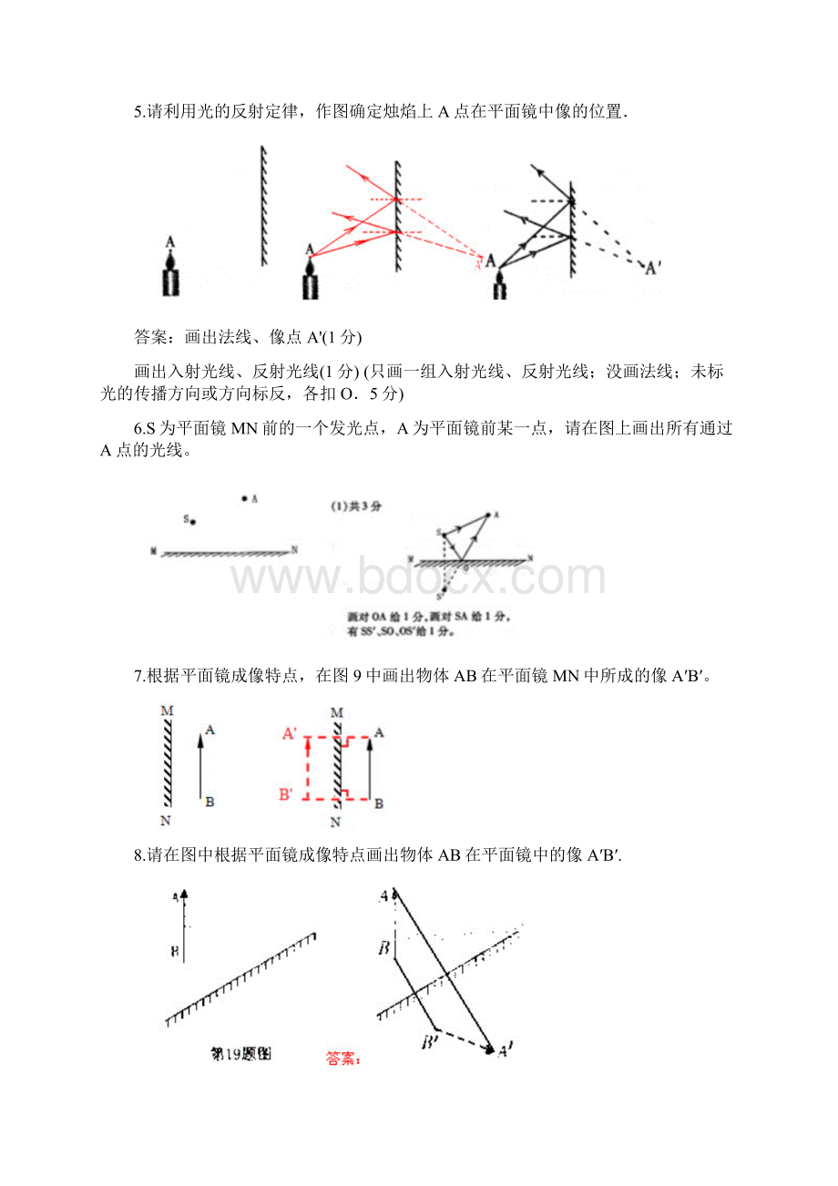 平面镜成像作图题专项练习.docx_第2页