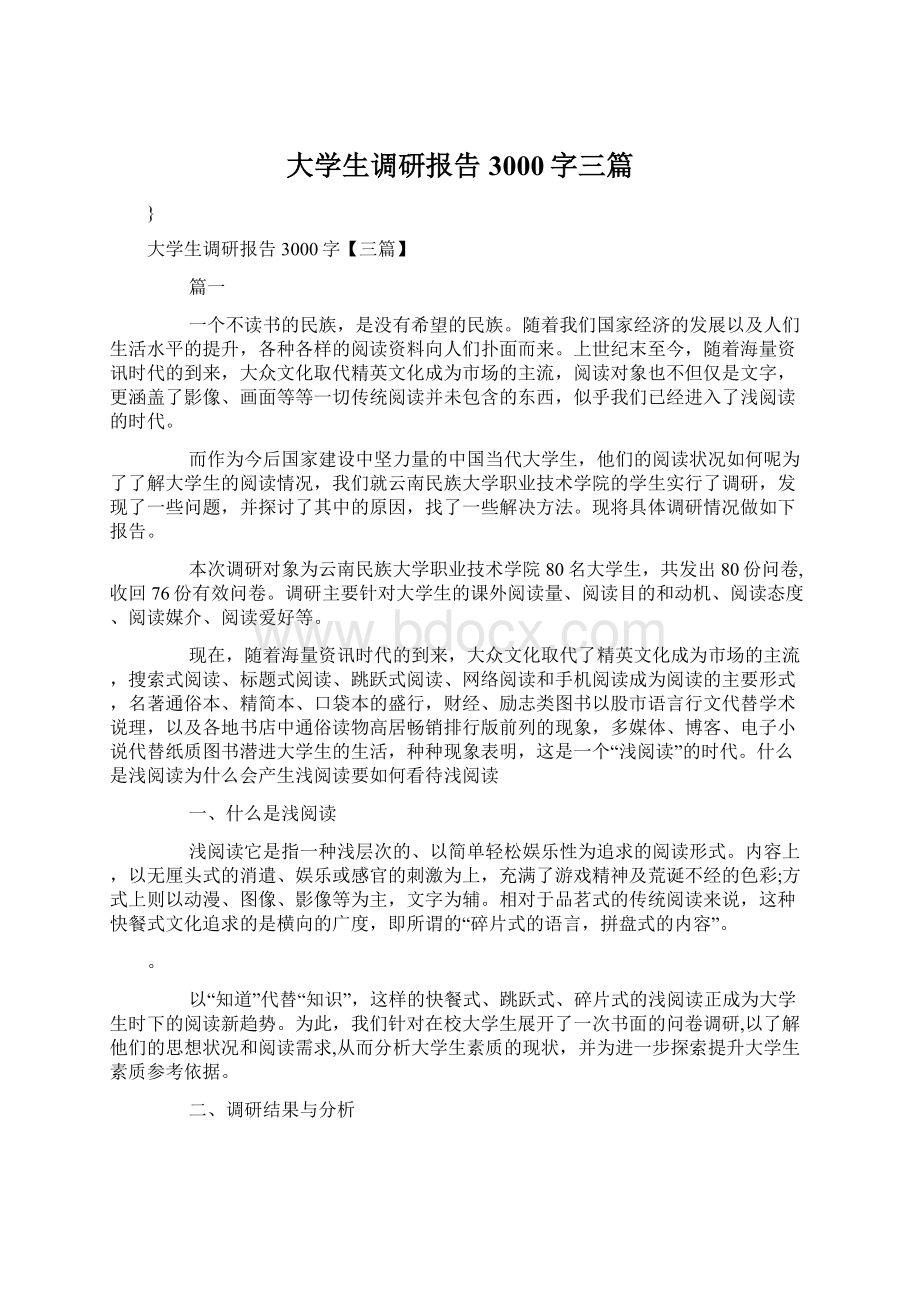 大学生调研报告3000字三篇.docx