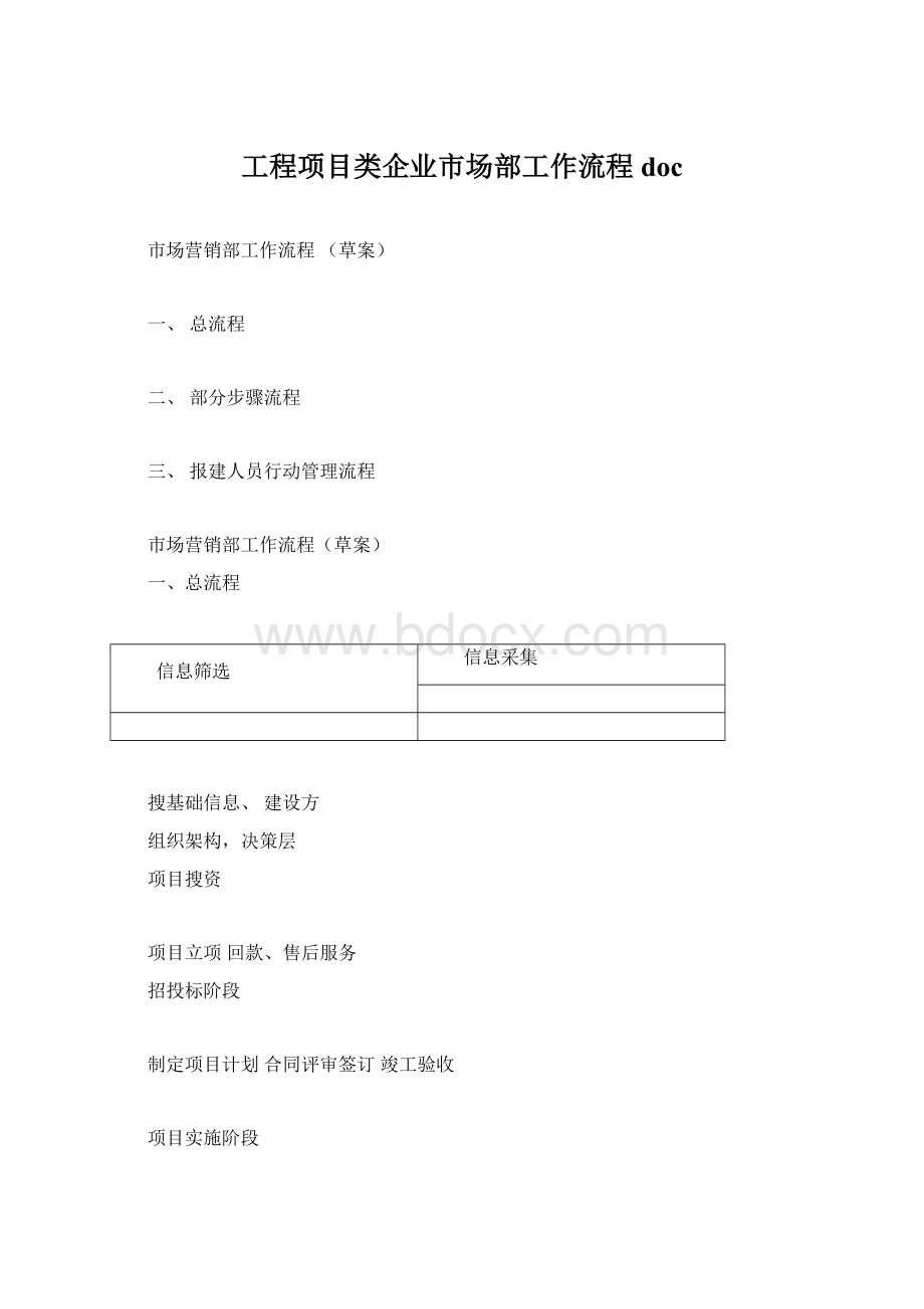 工程项目类企业市场部工作流程docWord格式文档下载.docx_第1页