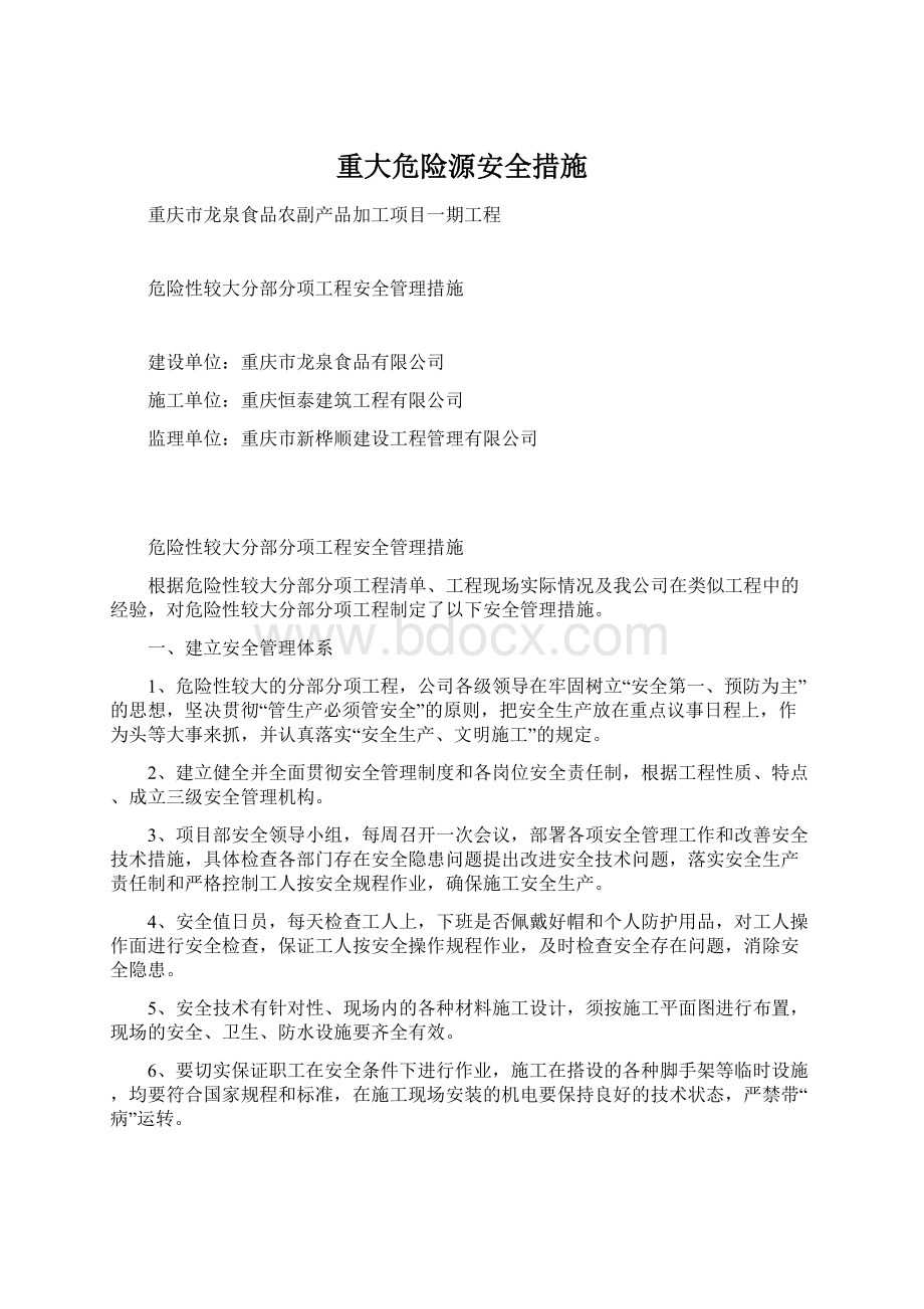 重大危险源安全措施.docx