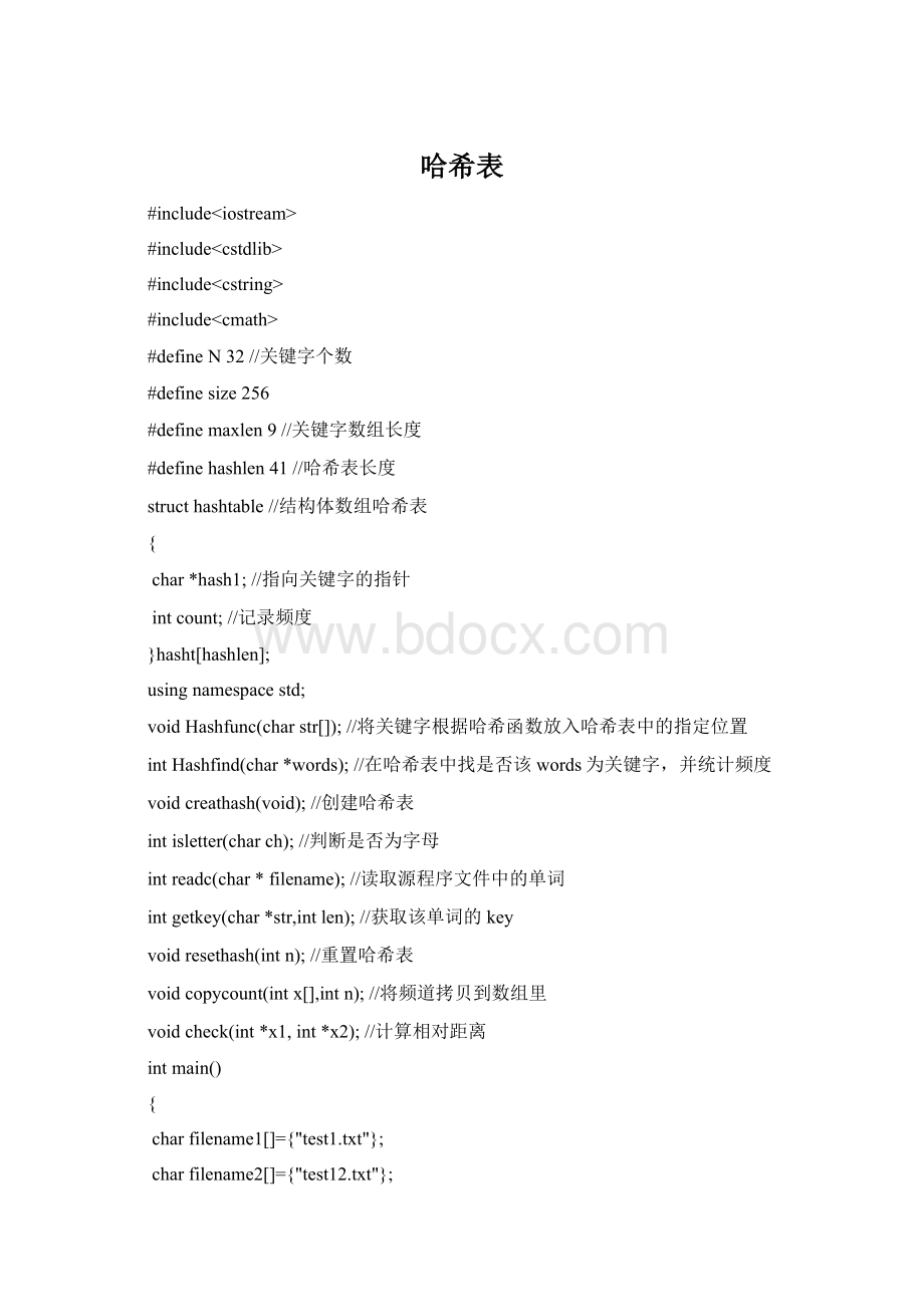 哈希表Word文件下载.docx