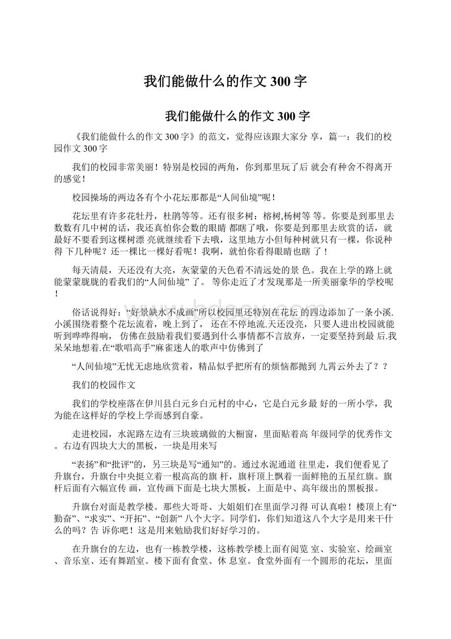 我们能做什么的作文300字.docx_第1页