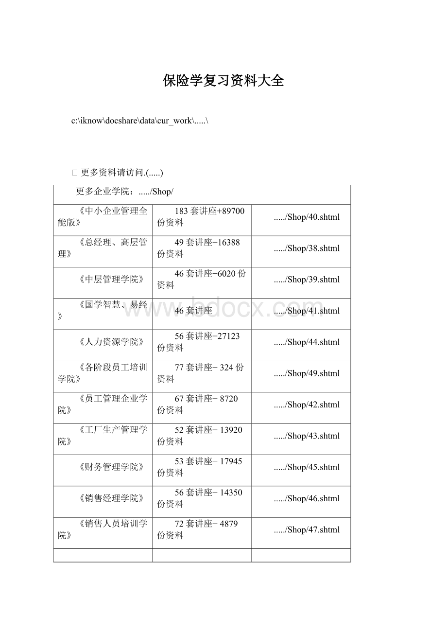 保险学复习资料大全.docx