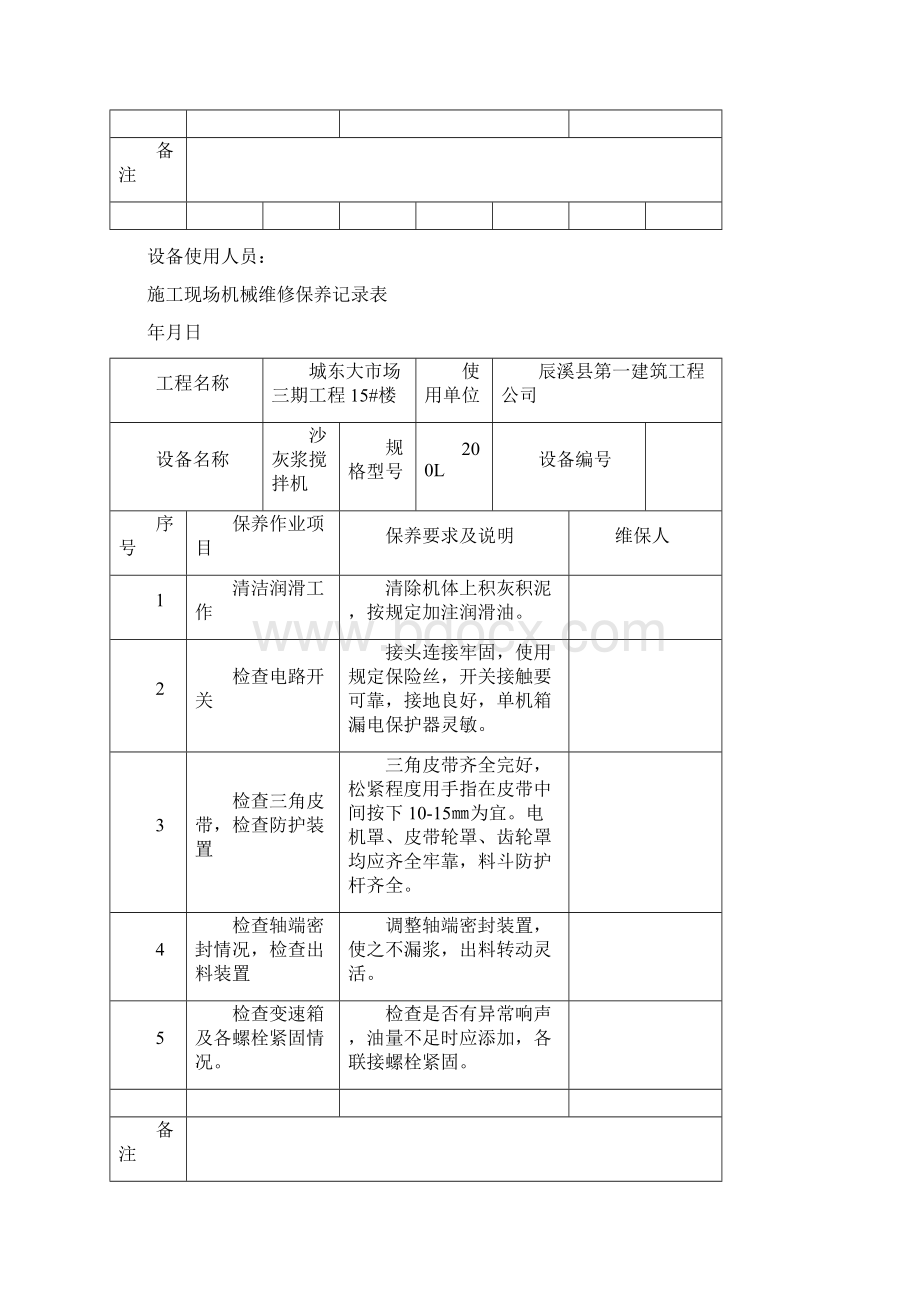 施工现场机械设备维修保养记录表之欧阳法创编.docx_第3页