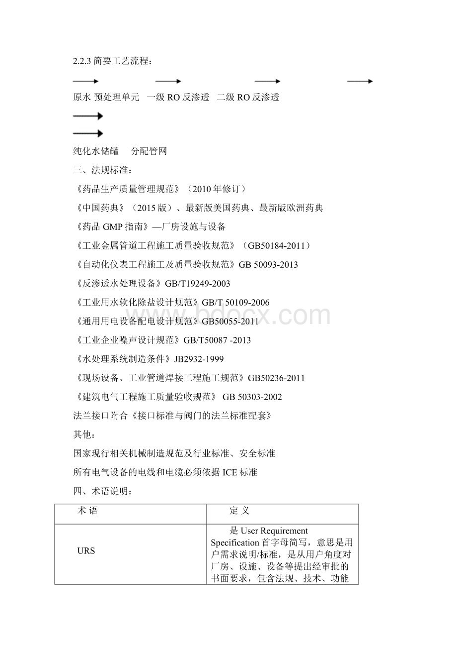 纯化水系统用户需求URSWord格式文档下载.docx_第2页