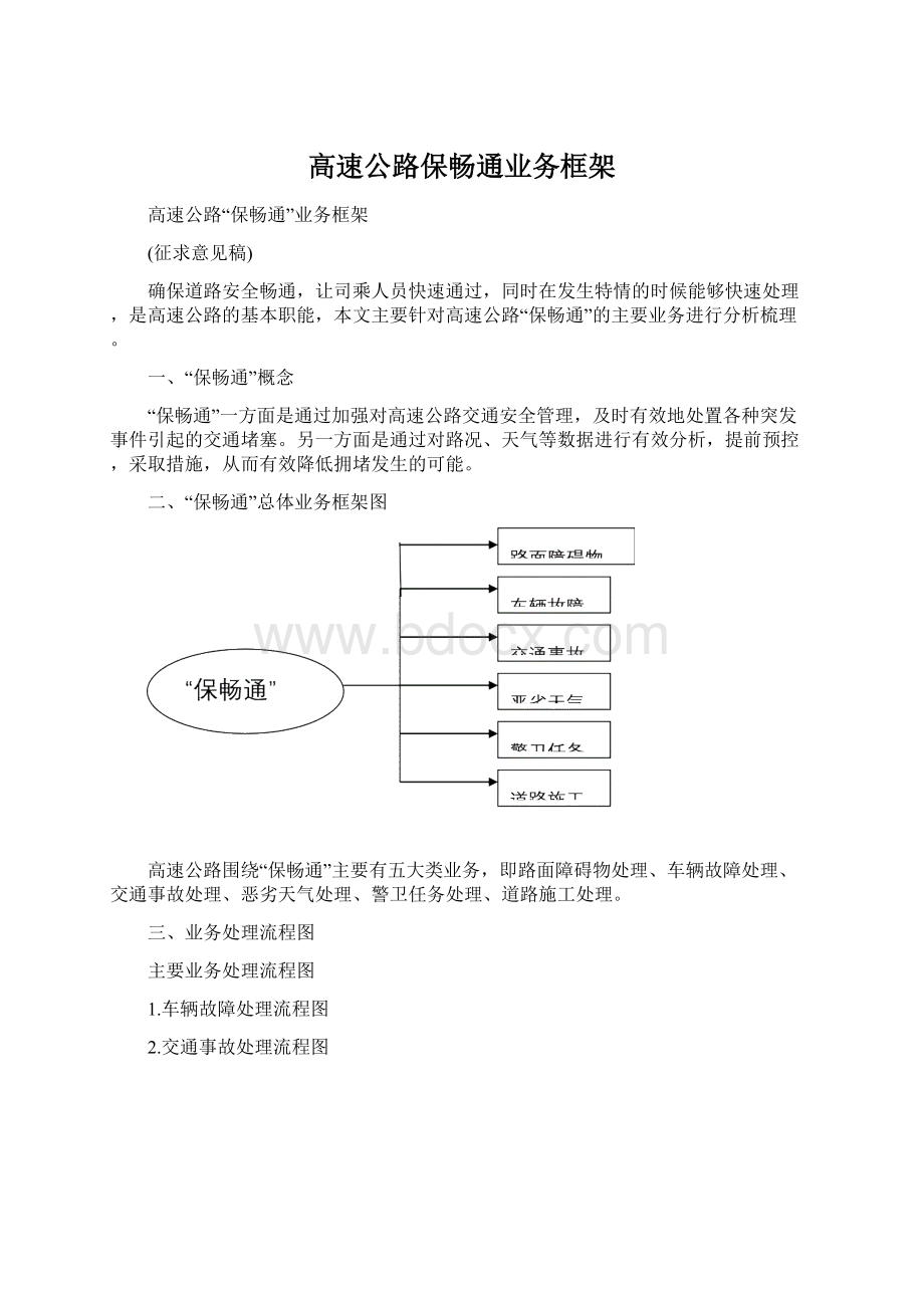 高速公路保畅通业务框架文档格式.docx