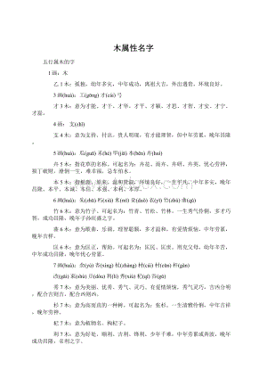 木属性名字Word文档格式.docx