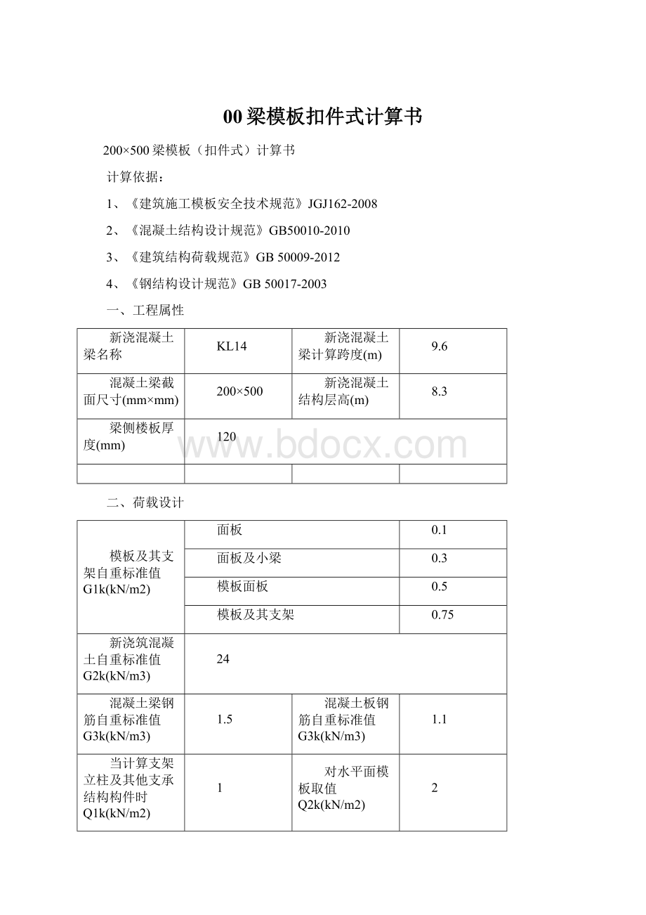 00梁模板扣件式计算书.docx