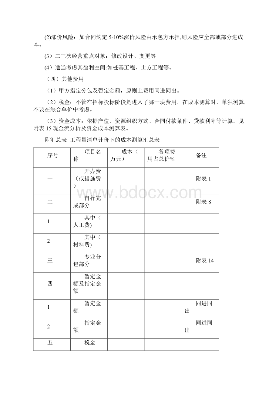 工程量清单计价模式下的成本测算.docx_第3页