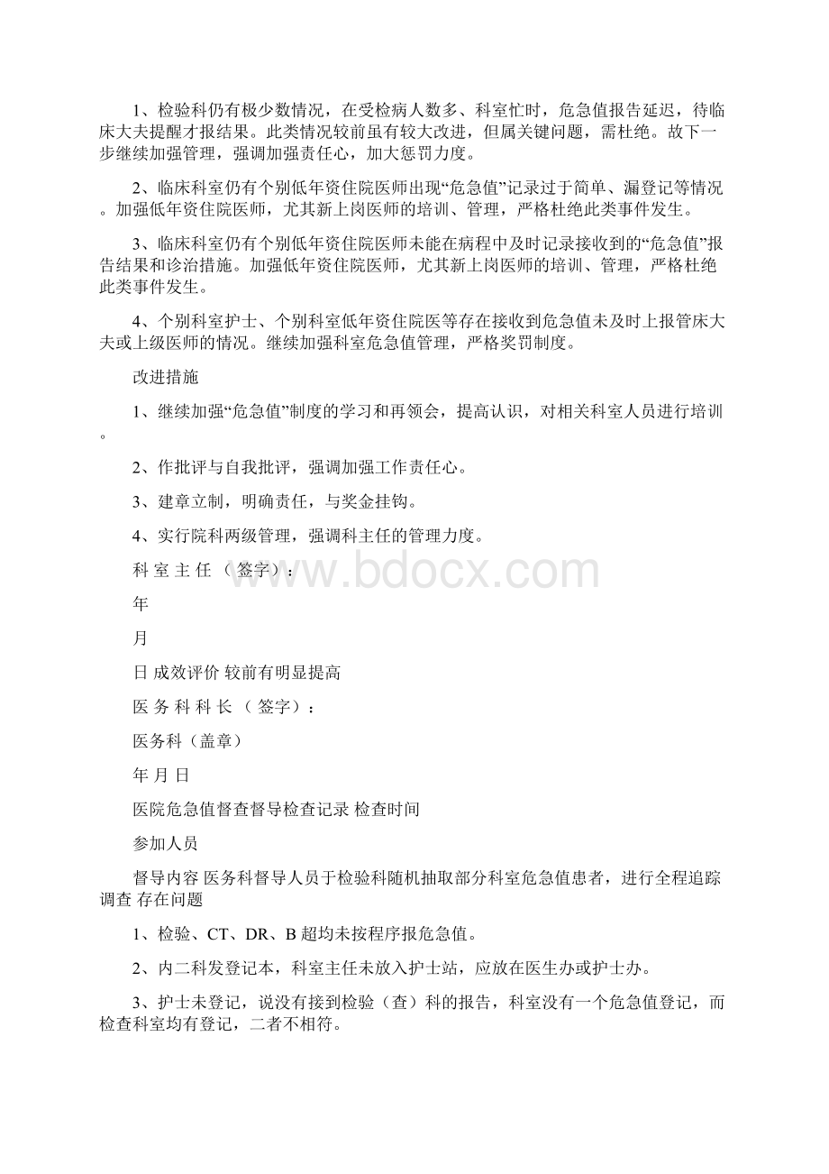 医院危急值督查督导检查记录.docx_第2页