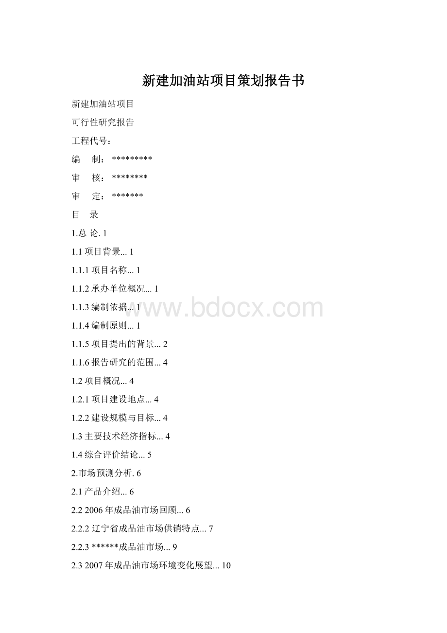 新建加油站项目策划报告书文档格式.docx_第1页