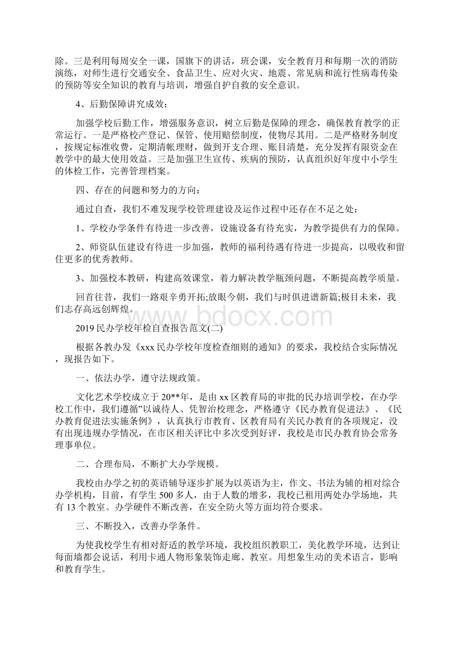 民办学校年检自查报告范文5篇.docx_第3页