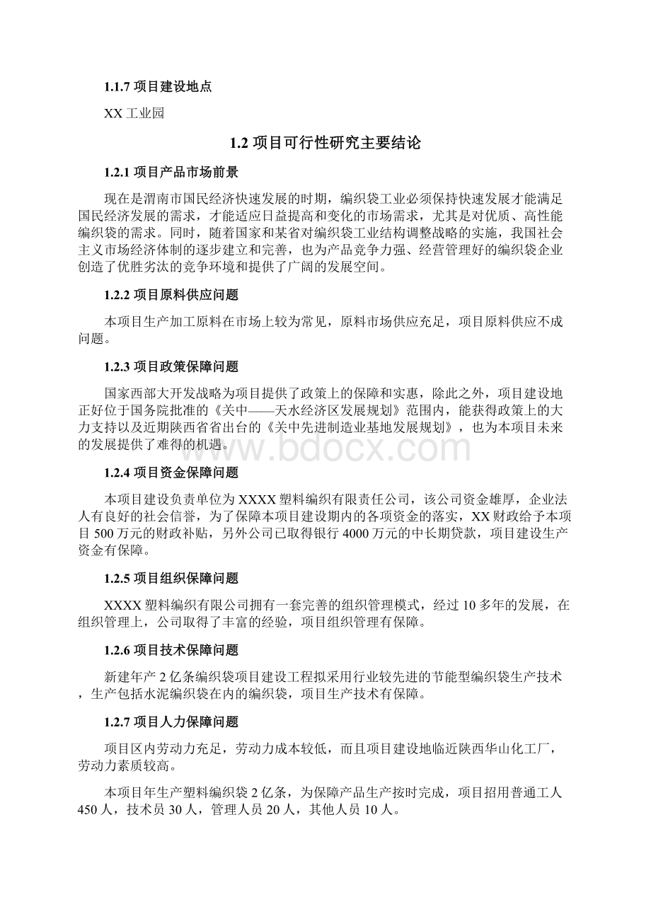 2亿条编织袋新建项目可行性研究报告Word文件下载.docx_第2页