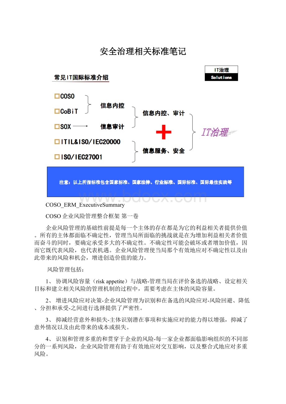 安全治理相关标准笔记文档格式.docx