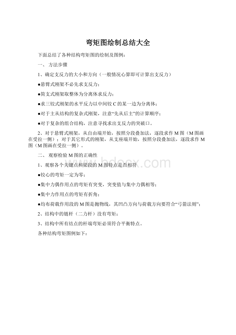 弯矩图绘制总结大全Word下载.docx_第1页