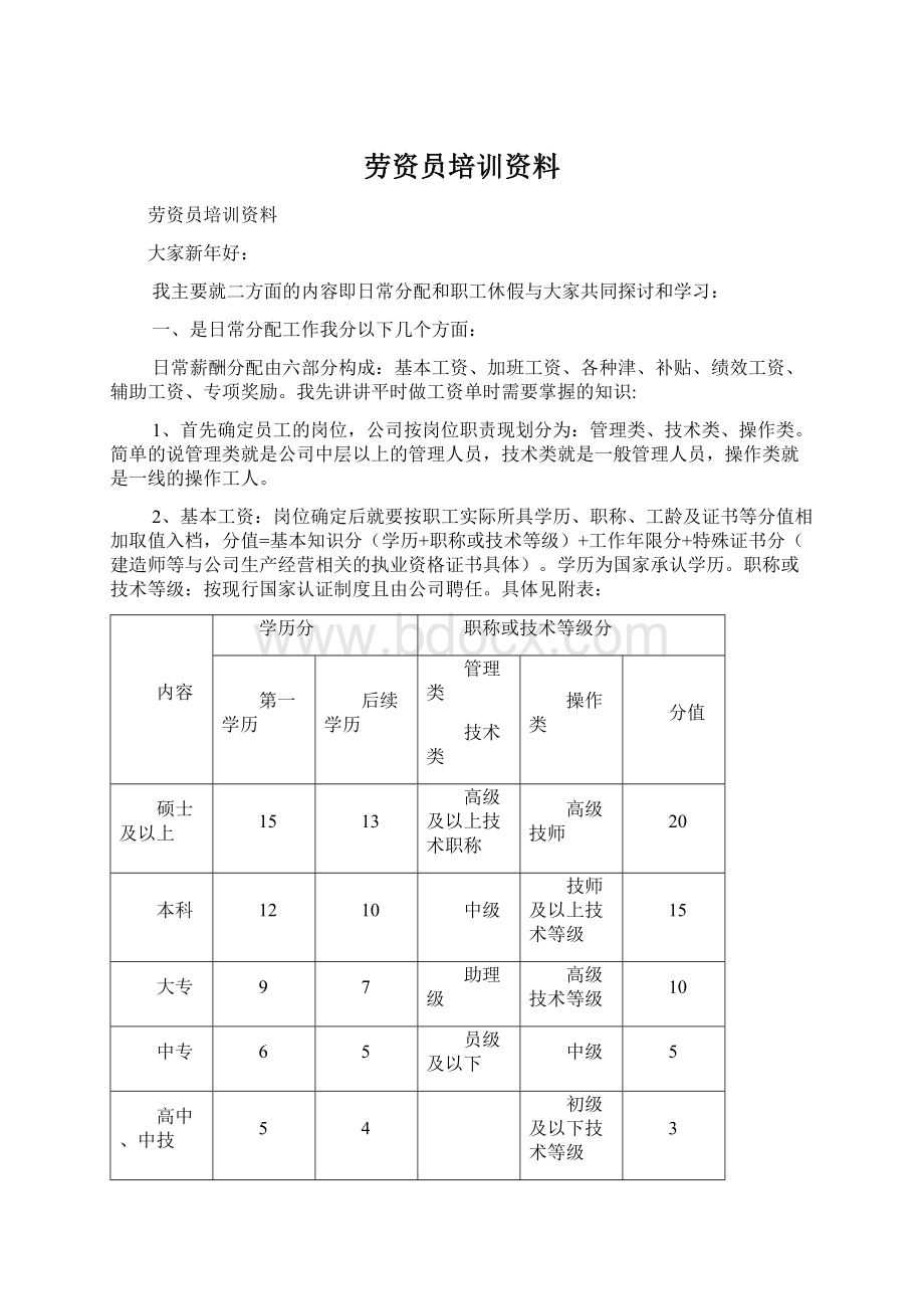 劳资员培训资料.docx