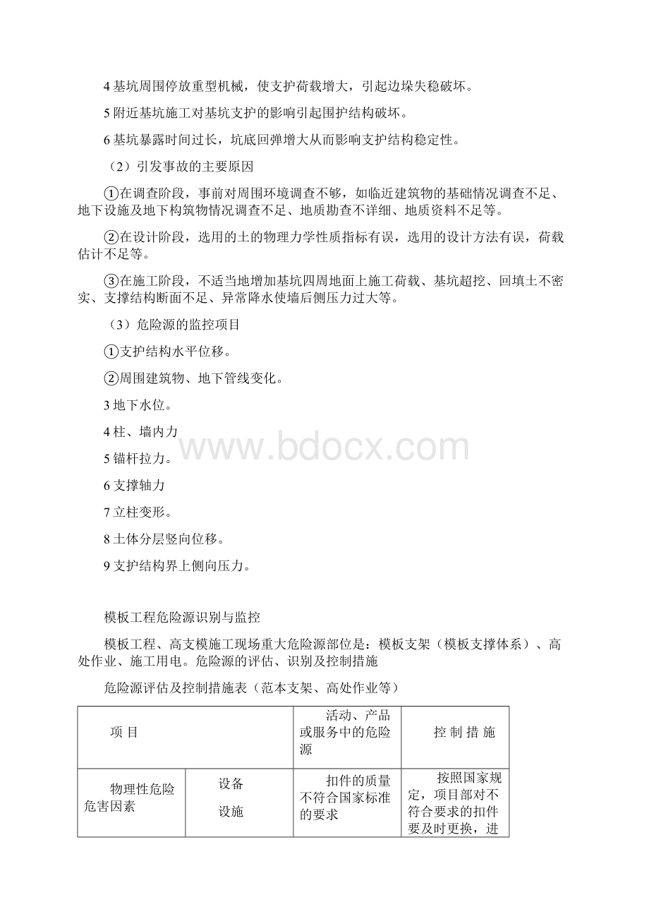 基坑支护工程危险源识别与监控Word文档下载推荐.docx_第2页