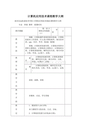 计算机应用技术课程教学大纲Word文档下载推荐.docx