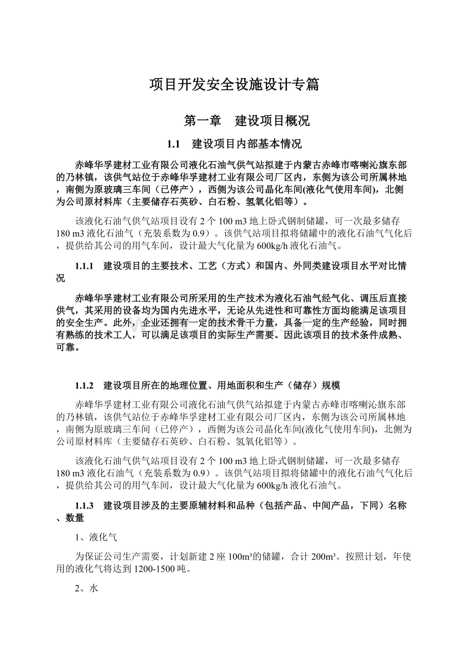 项目开发安全设施设计专篇文档格式.docx