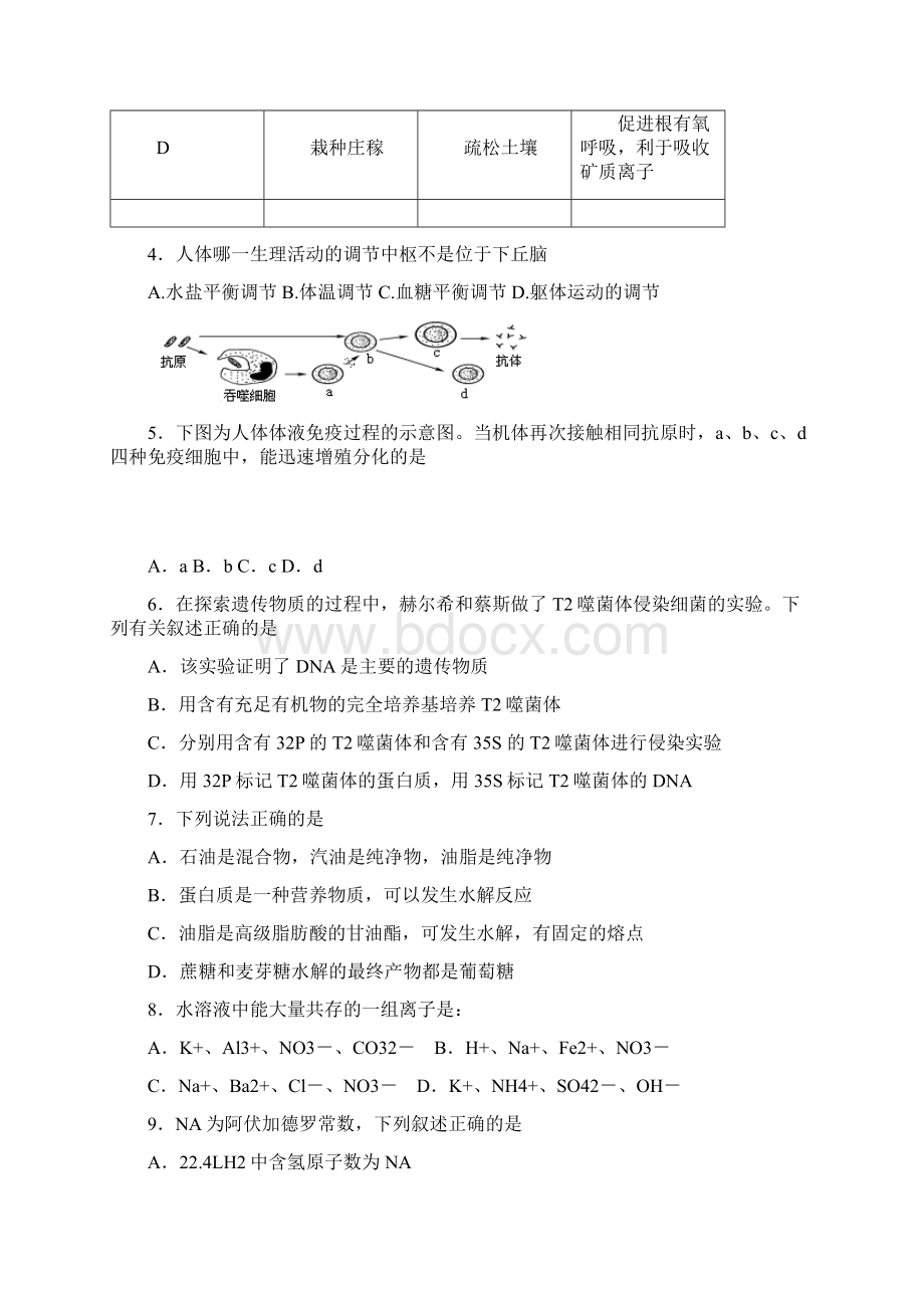 广东省揭阳市学年高二下学期学业水平考试理综试题 Word版含答案.docx_第2页