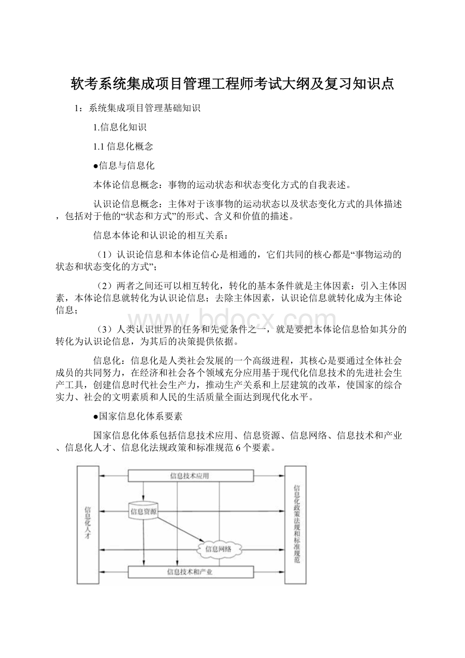 软考系统集成项目管理工程师考试大纲及复习知识点.docx_第1页