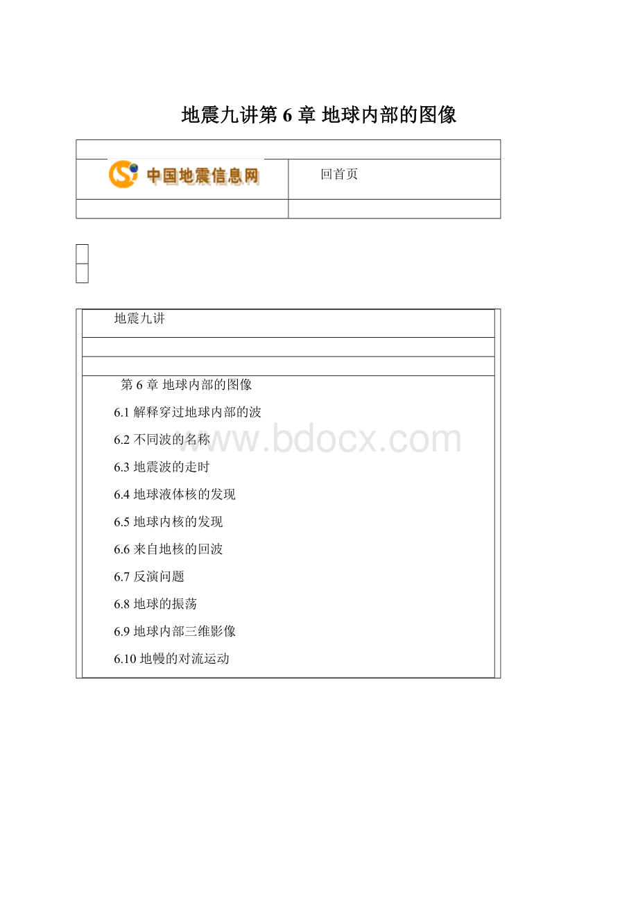 地震九讲第 6 章 地球内部的图像Word文档下载推荐.docx_第1页