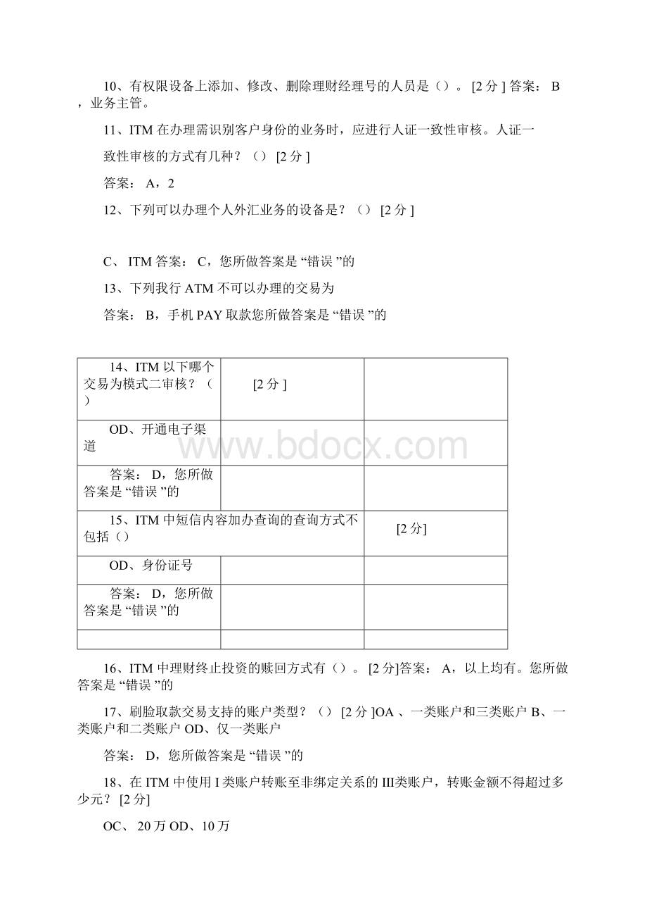 邮储银行自助设备ITM知识考试题库文档格式.docx_第2页